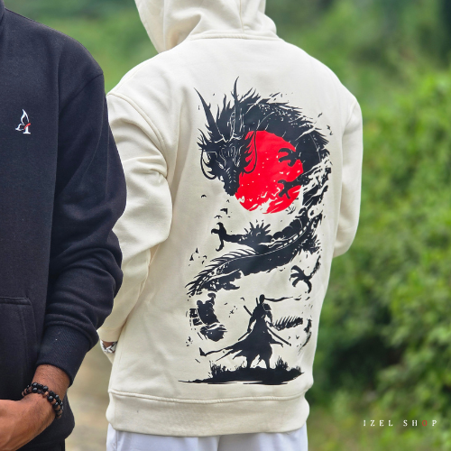 Drop shoulder Color Premium Hoodie for Men