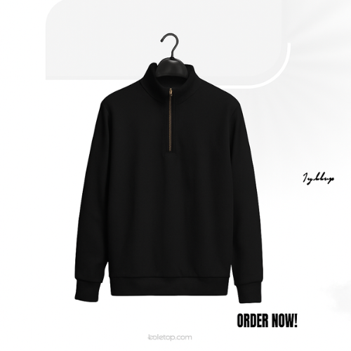 Premium half-zip knitted sweater